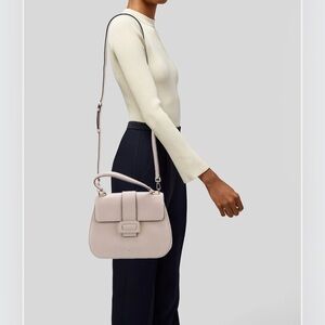 Kate Spade Carlyle Street Justina Warm Marshmallow Satchel Crossbody Leather EUC